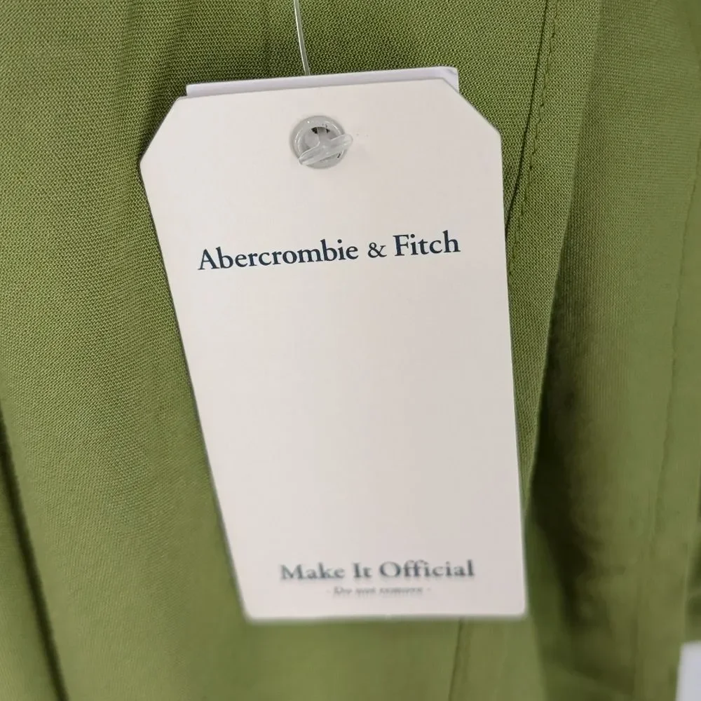 Abercrombie & Fitch Y2K Inspired Green Cowl Neck Slip Maxi Dress X-Small XS NWT